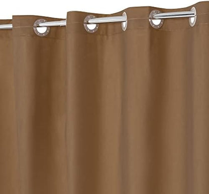 No Hook PEVA Shower Curtain or Liner, Standard Size 71 x 74, Brown