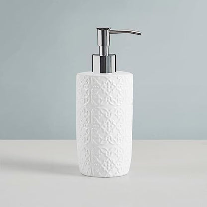 Martha Stewart Tara Bath Accessory Set Medallion, White