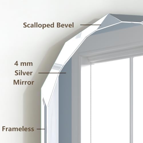 Silver Wall Mirror-Beveled Edge Frameless Mirror for Bathroom, Vanity, Bedroom, Rectangle Mirrors（24X30inch）