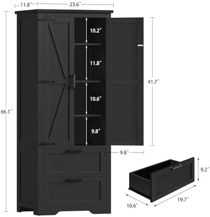 TEENFON Storage Cabinet with Doors & Adjustable Shelf