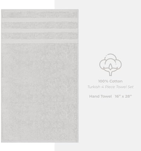 American Soft Linen 100% Cotton Luxury Turkish Towels, 4 PC Hand Towel Set