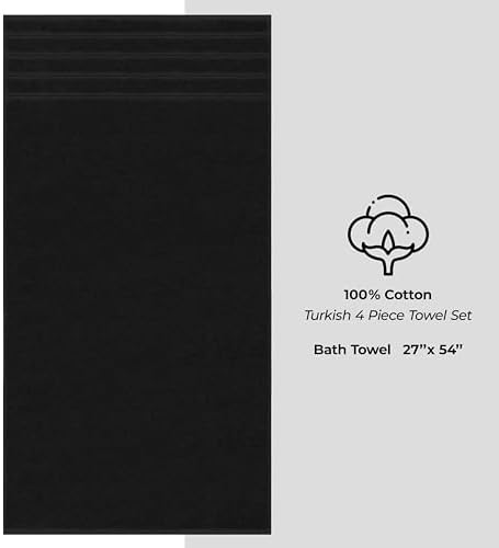 American Soft Linen 100% Cotton Luxury Turkish Towels, 4 PC Bath Towel Set