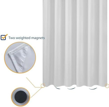 N&Y HOME Extra Long Shower Curtain Liner Fabric 72 x 96 inches, White