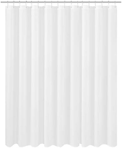 N&Y HOME Extra Wide Extra Long Fabric Shower Curtain Liner 108 x 84, White