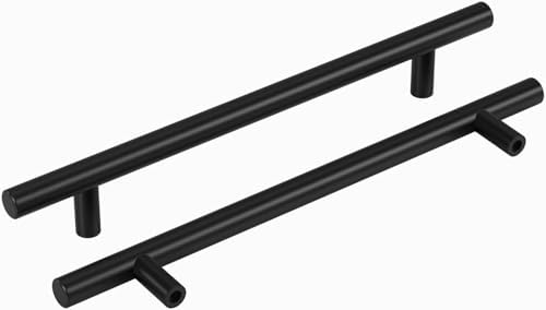 homdiy 25Pack 6-1/4in Cabinet Handles Black Kitchen Cabinet Pulls Drawer Pulls for Dresser Drawers