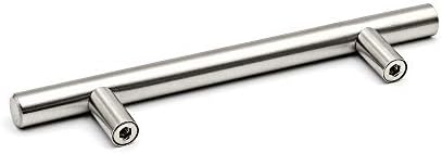 homdiy Cabinet Handles Brushed Nickel Cabinet Pulls - HD201SN Modern Drawer Handles Stainless Steel Cabinet Hardware 4-1/2in Hole Centers Kitchen Cabinet Handles Cupboard Handles Dresser Drawer Pulls