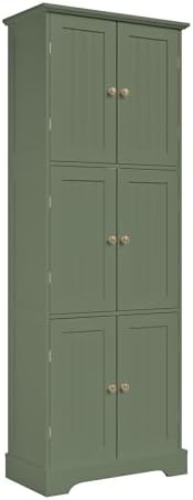ChooChoo 63.2" Tall Bathroom Storage Cabinet with 6 Doors