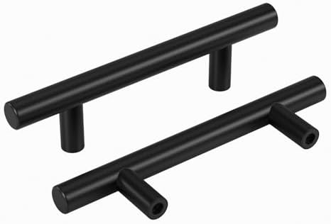 homdiy Black Cabinet Handles 20Pack 3inch Hole Center Kitchen Drawer Pulls and Knobs Stainless Steel Cabinet Hardware for Bathroom, Cupboard