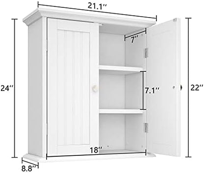 ChooChoo Bathroom Wall Cabinet with 2 Doors, Over The Toilet