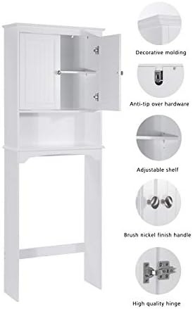 Spirich Over The Toilet Storage Cabinet with Doors, Bathroom Organizer