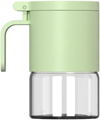 Zuutii Glass Spice Jars Moisture-Proof Spice Containers with Spoons, 10oz Spice Bottles, Mini Seasoning Storage Jars with Flapper Caps for Salt, Sugar, Peppers, Chili in Kitchen (Honeydew Green)