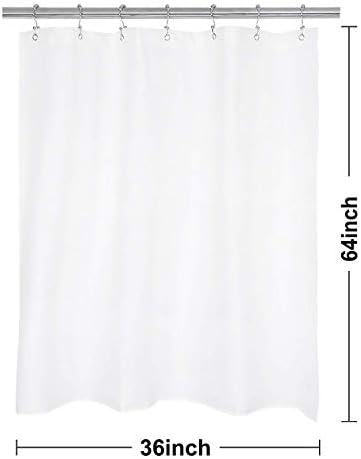 N&Y HOME RV Shower Curtain or Liner Fabric, White, 36 x 64 inches