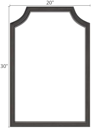 WallBeyond Scalloped Wood Mirror for Small Bathroom Vanity 20x30 Inch Rectangle Wall Mirror Decor for Hallway Bedroom Living Room Home (Black)