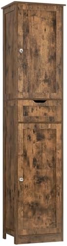 Iwell 66.9" Tall Bathroom Storage Cabinet with 2 Doors & 1 Drawer