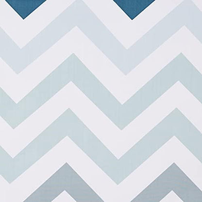 Amazon Basics Bathroom Shower Curtain, Water Resistant Fabric with Weighted Hem, Grommets & Hooks, Machine Washable, 72"x72", Blue Ombre Chevron