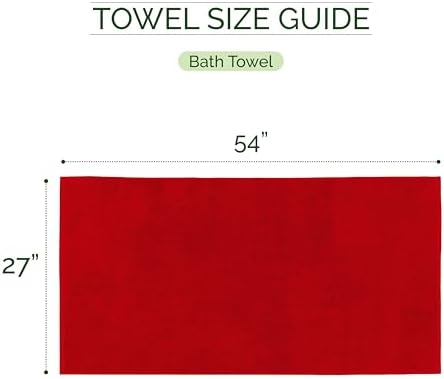 Elegant Comfort 100% Turkish Cotton Corduroy Ribbed Luxury Soft 2 Pack Bath Towels 27 x 54 Inch - Ultra Plush, Absorbent, Quick Dry, Hotel Spa Quality Towels for Bathroom Essentials, Red