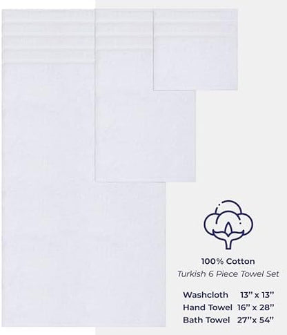 American Soft Linen 100% Cotton Luxury Turkish Towels, 6 Piece Towel Set