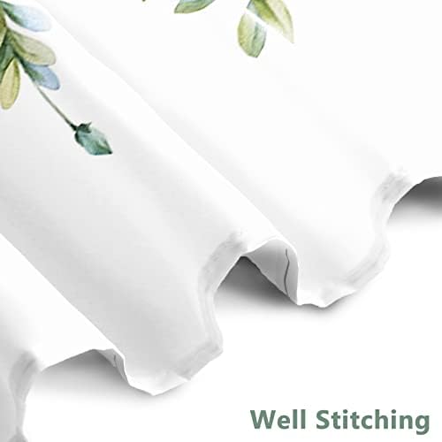 AWERT Green Mixed Light Blue Plant Shower Curtain with 12 Hooks Decorative Sage Green Shower Curtain for Bathroom Waterproof Fabric 72x78inc