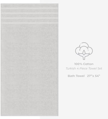 American Soft Linen 100% Cotton Luxury Turkish Towels, 4 PC Bath Towel Set