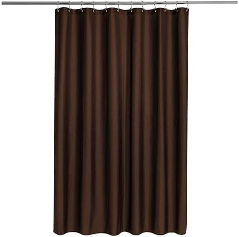 N&Y HOME Fabric Shower Curtain or Liner with Magnets, Brown