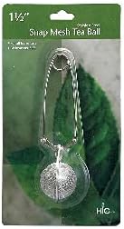 HIC Kitchen Snap Mesh Ball Tea Infusers, 18/8 Stainless Steel, For Loose Leaf Tea and Mulling Spices, Set of 3
