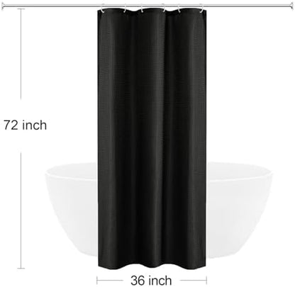 Gibelle Small Stall 230GSM Heavy Duty Black Shower Curtain, 36 x 72