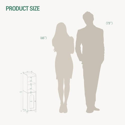 Hzuaneri Bathroom Storage Cabinet, Narrow Toilet Paper Cabinets with Doors