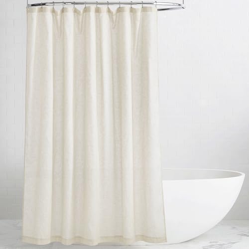 KGORGE Natural Linen Blend Sheer Shower Curtains for Bathroom