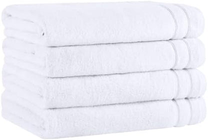 Comfort Spaces 4 Pc Bath Sheet Set 30x60, 100% Cotton 400GSM, White
