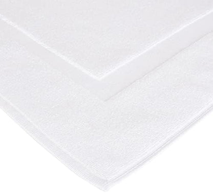 Amazon Basics Non-Slip Cotton Bath Mat, 100% Cotton Absorbent, Machine Washable, 31" L x 20" W, Bright White