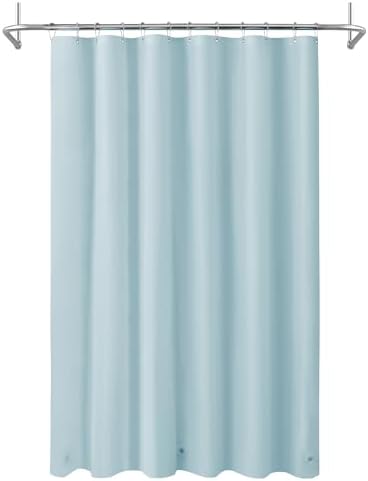 Mrs Awesome Light Blue Shower Curtain Liner with 3 Magnets, 72x72