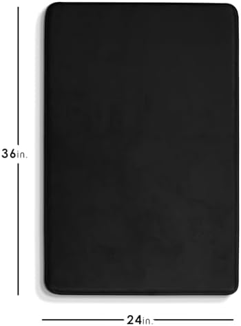 Clara Clark Bathroom Rugs, Velvet Memory Foam Bath Mat, Non-Slip Bath Rugs, Machine Wash, Dries Quickly, Ultra Soft Plush Bath Mats for Bathroom, 24 x 36, Black