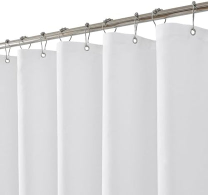 eachope Extra Long Water-Repellent Fabric Shower Curtain Liner,72x84 Inch White