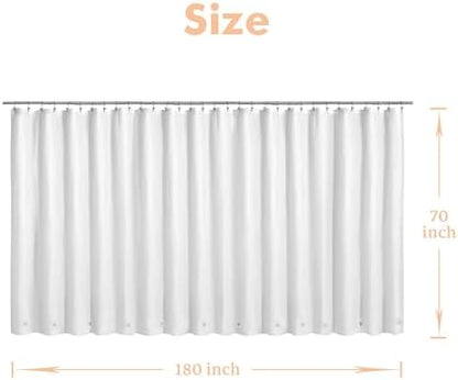 Mrs Awesome White Clawfoot Tub Shower Curtain or Liner 180x70 Extra Wide