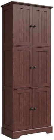 ChooChoo 63.2" Tall Bathroom Storage Cabinet with 6 Doors