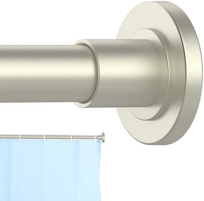 CorkLatta Brushed Nickel Shower Curtain Rod 31 to 92 Inch,1 Inch Diameter Adjustable Spring Tension Stainless Steel Telescoping Rod,Easy Install,No Rust