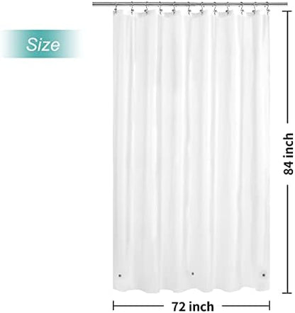 Mrs Awesome Extra Long Frosted Shower Curtain Liner with 3 Magnets 72x84
