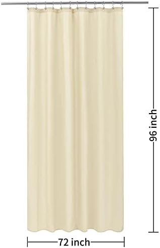 ALYVIA SPRING 72x96 Extra Long Waterproof Fabric Shower Curtain Liner Cream
