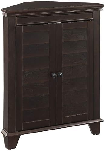 Crosley Furniture Lydia Corner Storage Cabinet and Bathroom Organizer with Shelves, Espresso