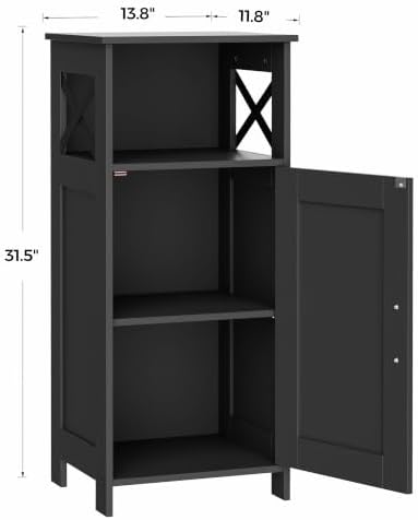 Homhedy Farmhouse Bathroom Storage Cabinet with Doors, Small Floor Cabinet