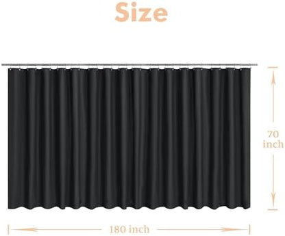Mrs Awesome 180x70 Extra Wide Size Shower Curtain Liner Black