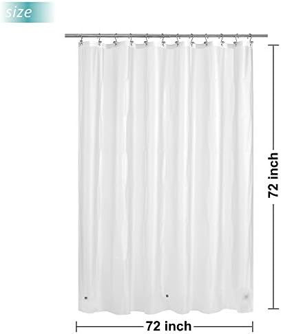 Mrs Awesome Frosted Shower Curtain Liner with Magnets, 72x72