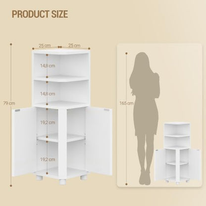 Hzuaneri Corner Cabinet, Small Bathroom Corner Cabinet with Doors