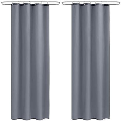 Nasitos Fabric Shower Curtain Liners with Magnets 2 Pcs 36X72 Inch Grey