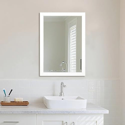 Bathroom Mirror for Over Sink 28x20 Inch Rectangular Wall Mirror, White