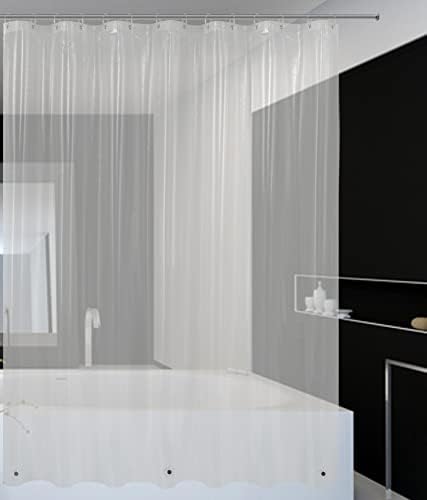 Mrs Awesome 82x74 Wide Shower Curtain Liner with Magnets, Clear
