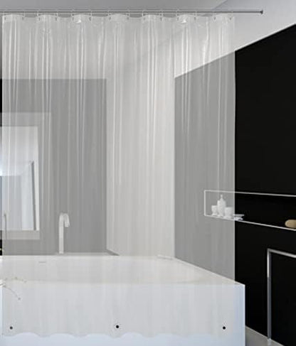 Mrs Awesome 82x74 Wide Shower Curtain Liner with Magnets, Clear