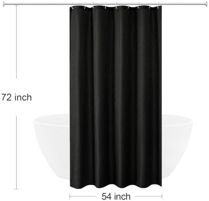Gibelle Stall Black Fabric Shower Curtain, 54 x 72