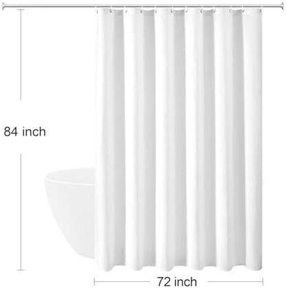 Gibelle Extra Long 230GSM Heavy Duty White Shower Curtain, 72 x 84