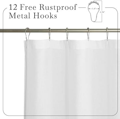 KGORGE Linen Sheer Shower Curtains White for Bathroom Bathtub Decor